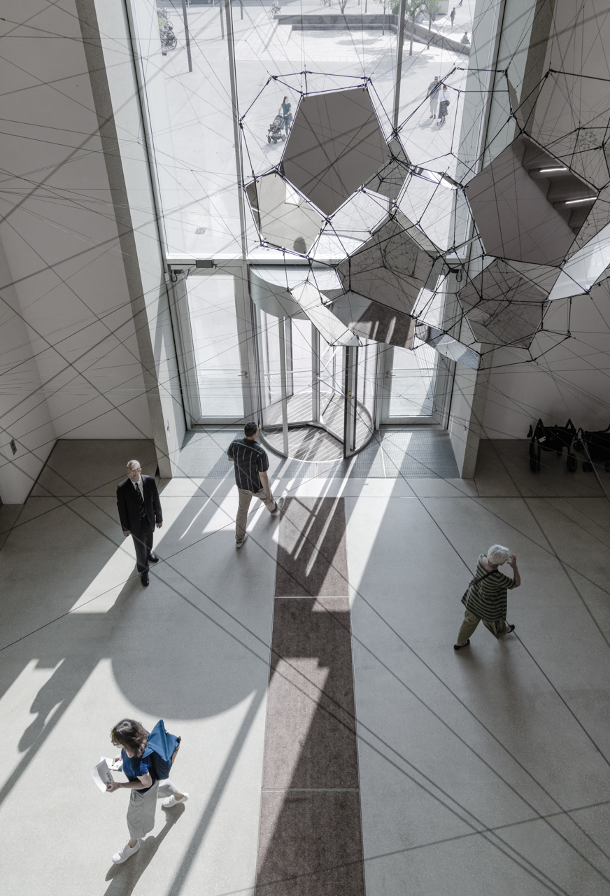 Tomás Saraceno. Sundial for Spatial Echoes, 2019. Installation view at Bauhaus-Museum Weimar, Germany.