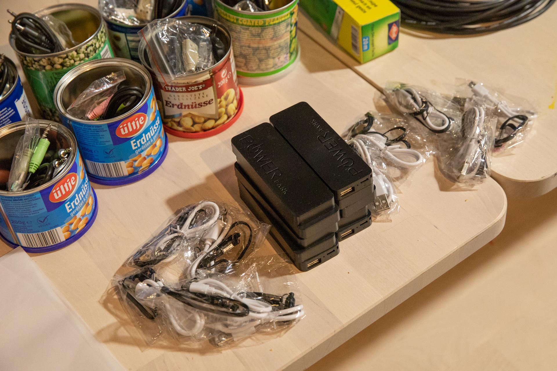 Detail of components for the DIY recording box