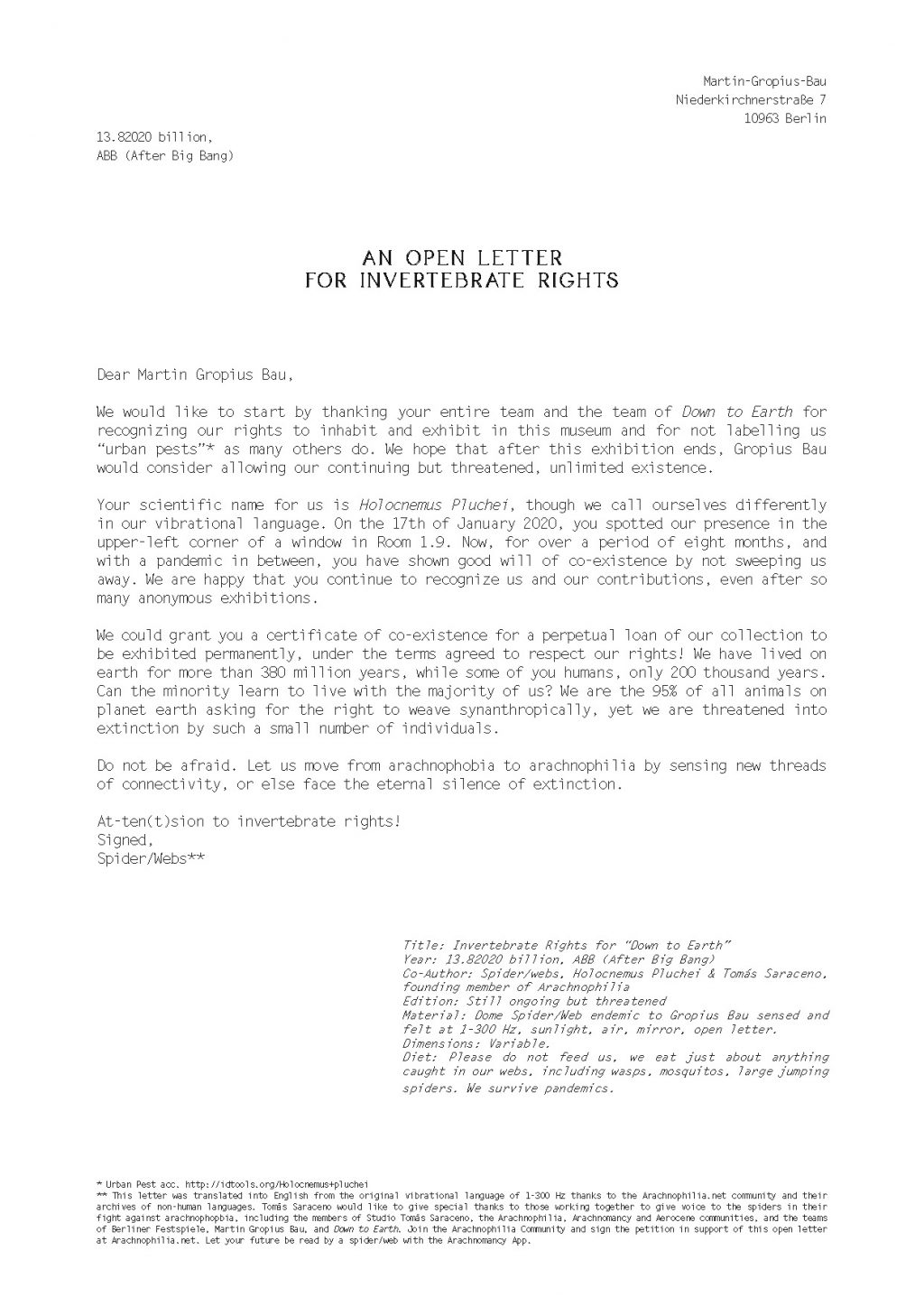 Invertebrate Rights for “Down to Earth”